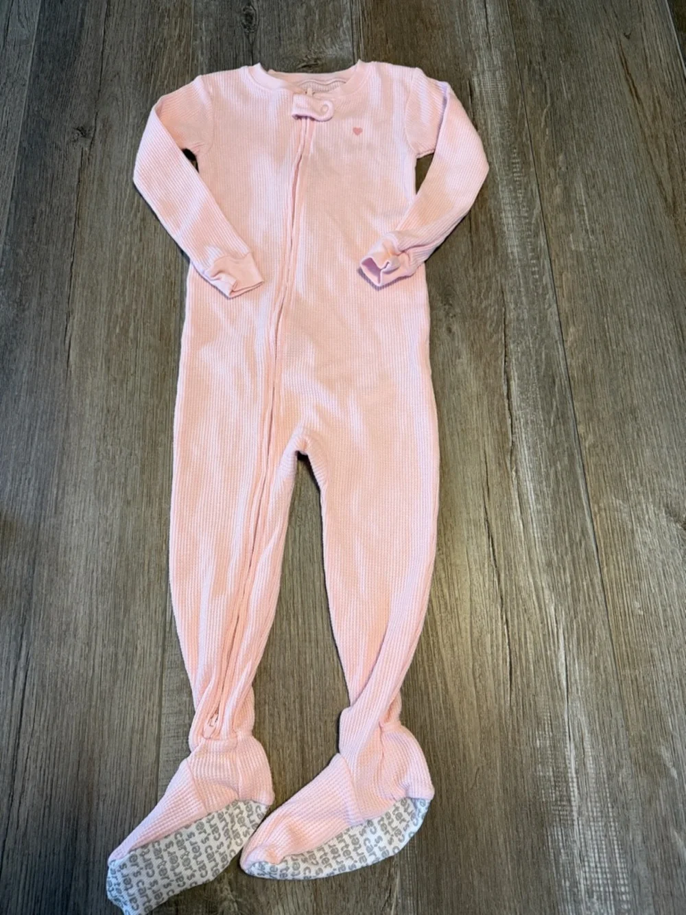Carter's Light Pink Ribbed Footed One-Piece Sleeper